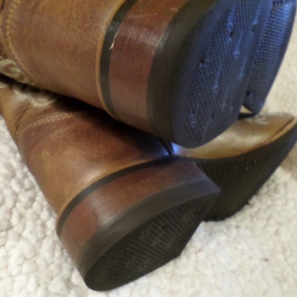 WOMEN PREOWN JUSTIN LEATHER COWGIRL BOOTS BRWN-sz 6.5 B - Picture 11 of 13